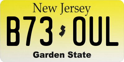 NJ license plate B73OUL