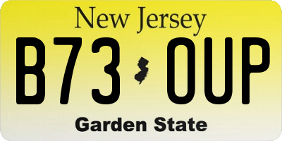 NJ license plate B73OUP