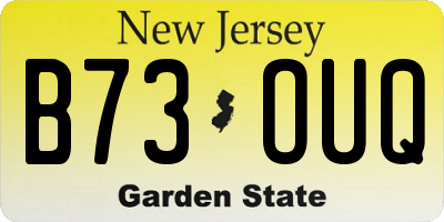 NJ license plate B73OUQ