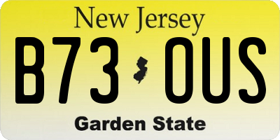 NJ license plate B73OUS