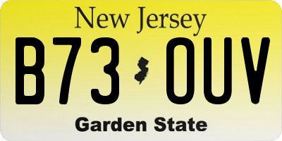 NJ license plate B73OUV