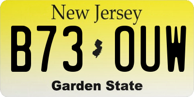 NJ license plate B73OUW