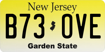 NJ license plate B73OVE