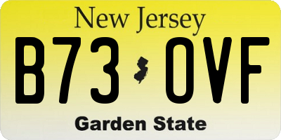 NJ license plate B73OVF