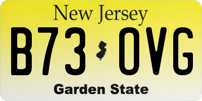 NJ license plate B73OVG