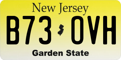 NJ license plate B73OVH