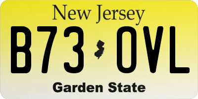 NJ license plate B73OVL