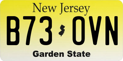 NJ license plate B73OVN