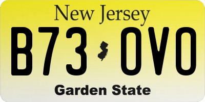 NJ license plate B73OVO