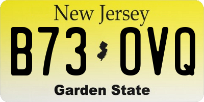 NJ license plate B73OVQ