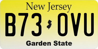 NJ license plate B73OVU