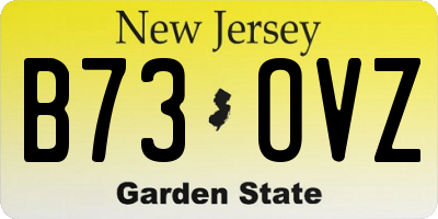 NJ license plate B73OVZ