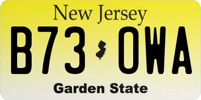 NJ license plate B73OWA