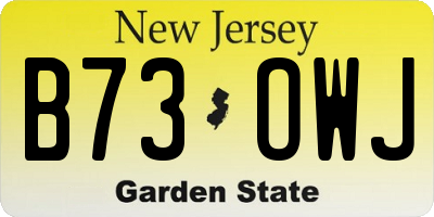 NJ license plate B73OWJ