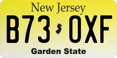 NJ license plate B73OXF