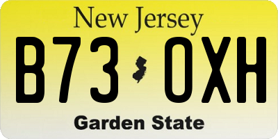 NJ license plate B73OXH
