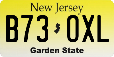 NJ license plate B73OXL
