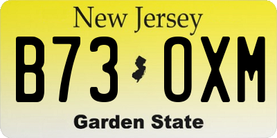 NJ license plate B73OXM