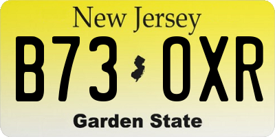 NJ license plate B73OXR