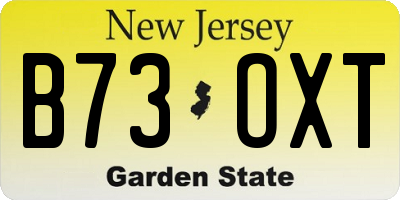 NJ license plate B73OXT