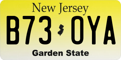 NJ license plate B73OYA
