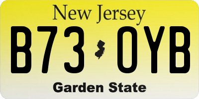 NJ license plate B73OYB