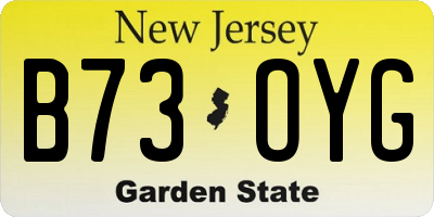 NJ license plate B73OYG