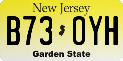 NJ license plate B73OYH