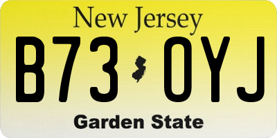 NJ license plate B73OYJ