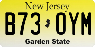 NJ license plate B73OYM