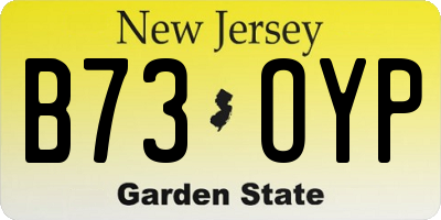 NJ license plate B73OYP