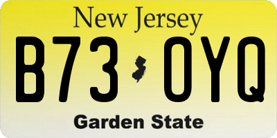 NJ license plate B73OYQ