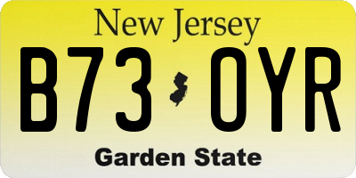 NJ license plate B73OYR