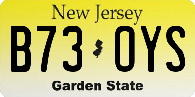 NJ license plate B73OYS
