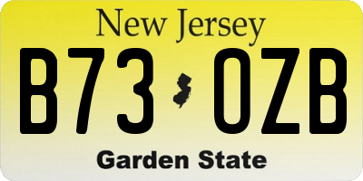 NJ license plate B73OZB
