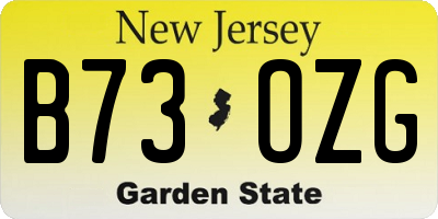 NJ license plate B73OZG