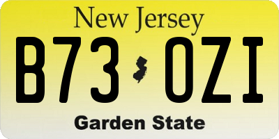 NJ license plate B73OZI