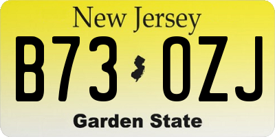 NJ license plate B73OZJ