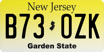 NJ license plate B73OZK