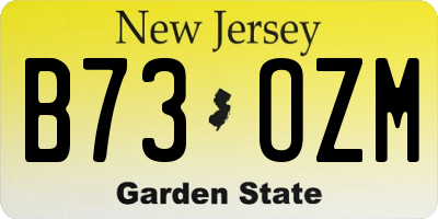 NJ license plate B73OZM