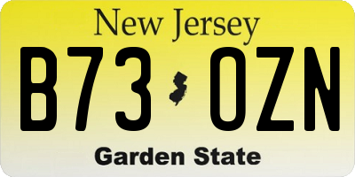NJ license plate B73OZN