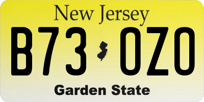 NJ license plate B73OZO