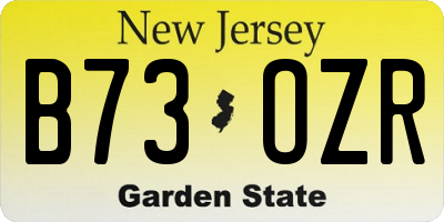 NJ license plate B73OZR