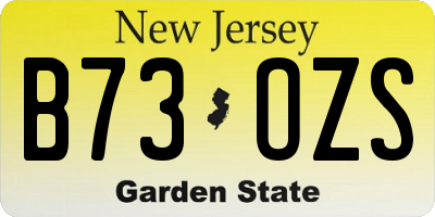 NJ license plate B73OZS