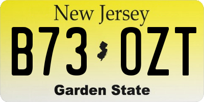 NJ license plate B73OZT
