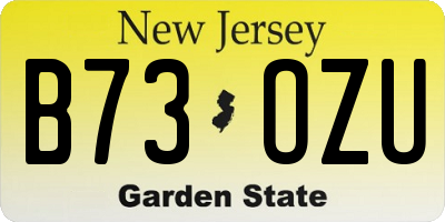 NJ license plate B73OZU