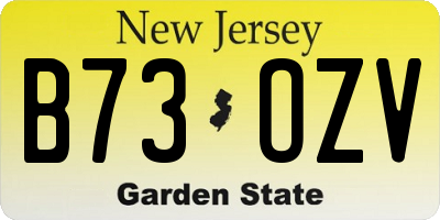 NJ license plate B73OZV
