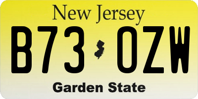 NJ license plate B73OZW