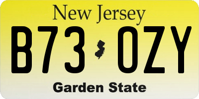 NJ license plate B73OZY