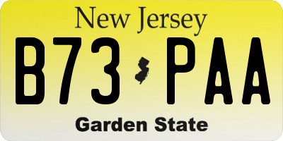 NJ license plate B73PAA
